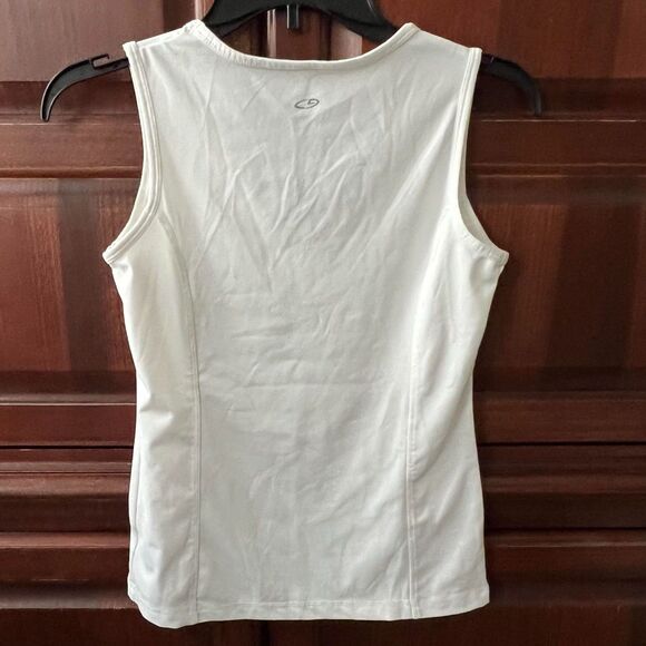Champion White V-Neck Performance Athletic Athleisure Stretch Sporty Tank XS - Picture 2 of 4